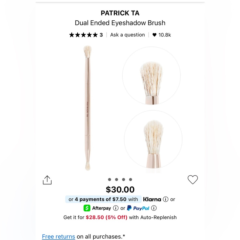 Patrick Ta Dual-Ended Eyeshadow Brush